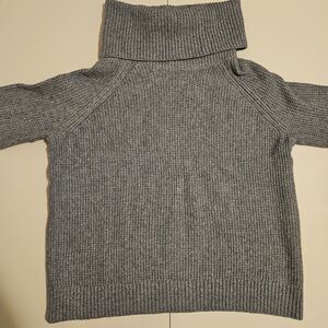 Market & Spruce Sharon Cowl Neck Waffle Stitch Sweater Dark Grey Women's XXL